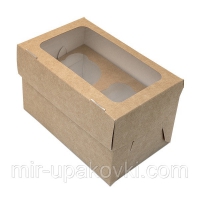 Короб для маффинов (для 2-х шт.) картон 100*160*100 мм/100