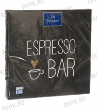 Салфетка бумажная 3сл. 33х33см BOUQUET  Espresso bar 20л/уп/12