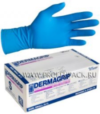 Перчатки латексные синие DERMAGRIP S 25/кор.