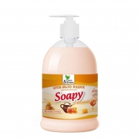 Clean&Green Жидкое крем-мыло "Sоapy" 0,5л молоко и мёд увлаж. с дозатором/6